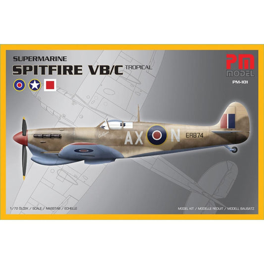 PM Model 101 Supermarine Spitfire MK.VB/VC Tropical 1:72 Plastic Model Kit