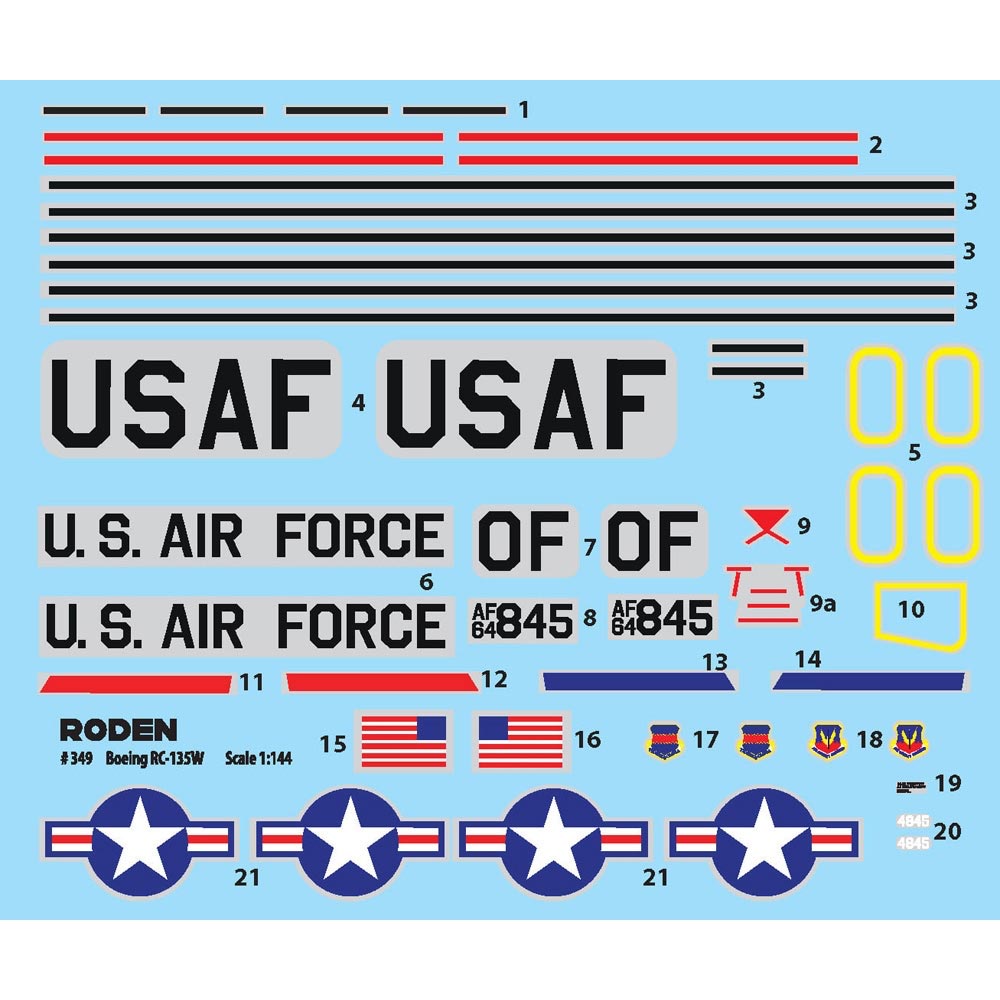 Roden 349 USAF Boeing RC-135V/W Rivet Joint 1:144 Plastic Model Kit