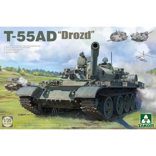 Takom TAK02166 Soviet T-55AD "Drozd", 1980s 1:35 Model Kit Model Kit