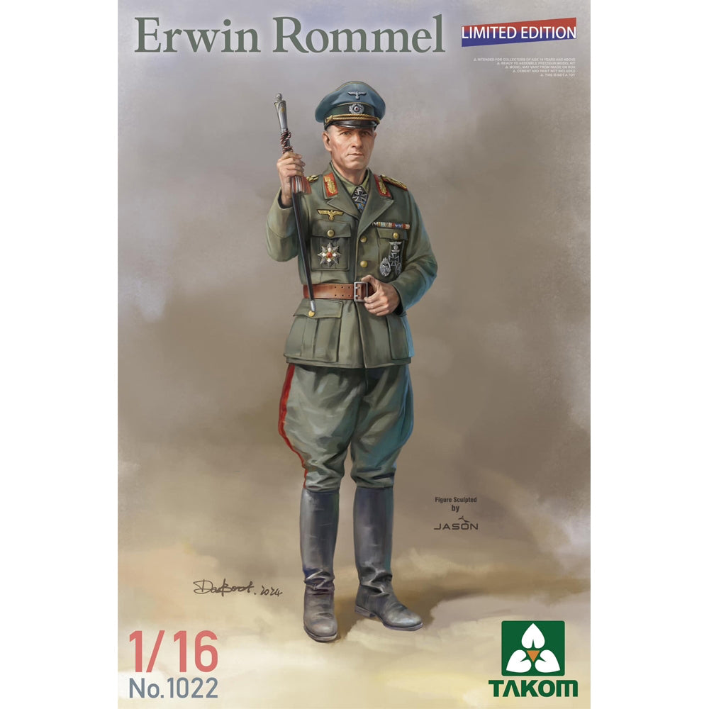 Takom 1022 Erwin Rommel WWII German Field Marshal LE Figure 1:16 Model Kit
