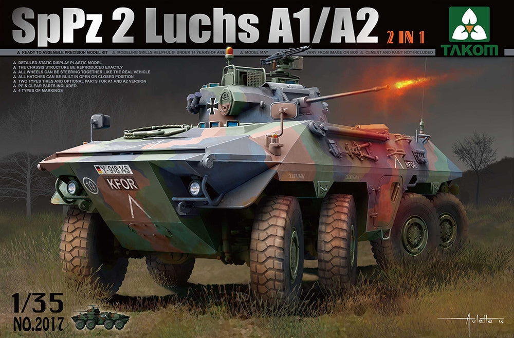 Takom 2017 Bundeswehr SpPz 2 Luchs A1/A2 '2 in 1' 1:35 Model Kit