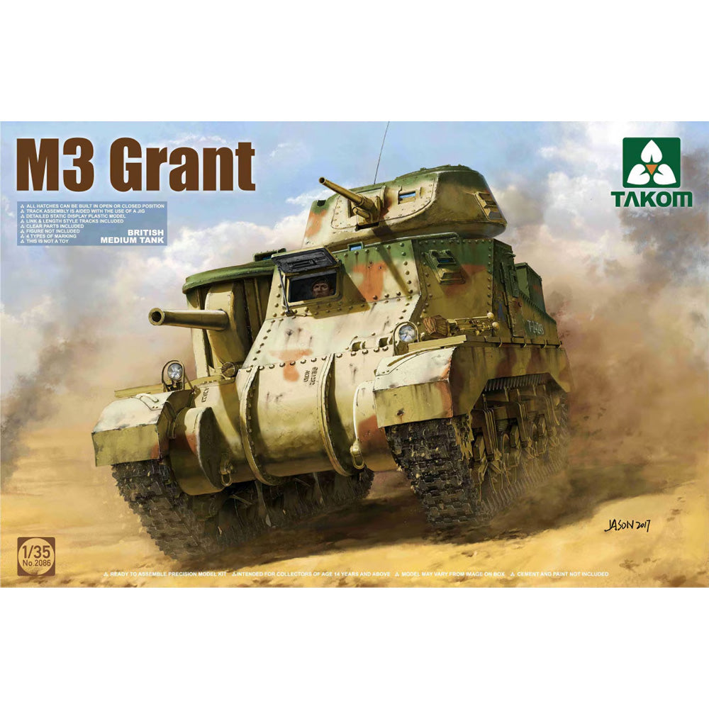 Takom 2086 M3 Grant British Medium Tank 1:35 Model Kit