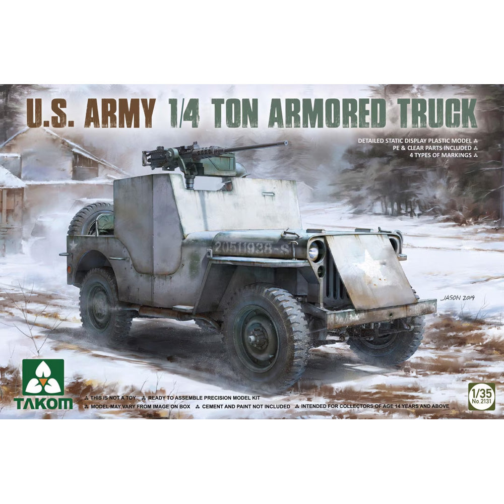 Takom 2131 US Army 1/4 ton Armoured Truck 1:35 Model Kit