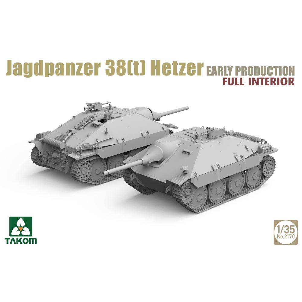 Takom 2170 WWII Jagdpanzer 38(t) Hetzer w/Interior Early Prod. 1:35 Model Kit