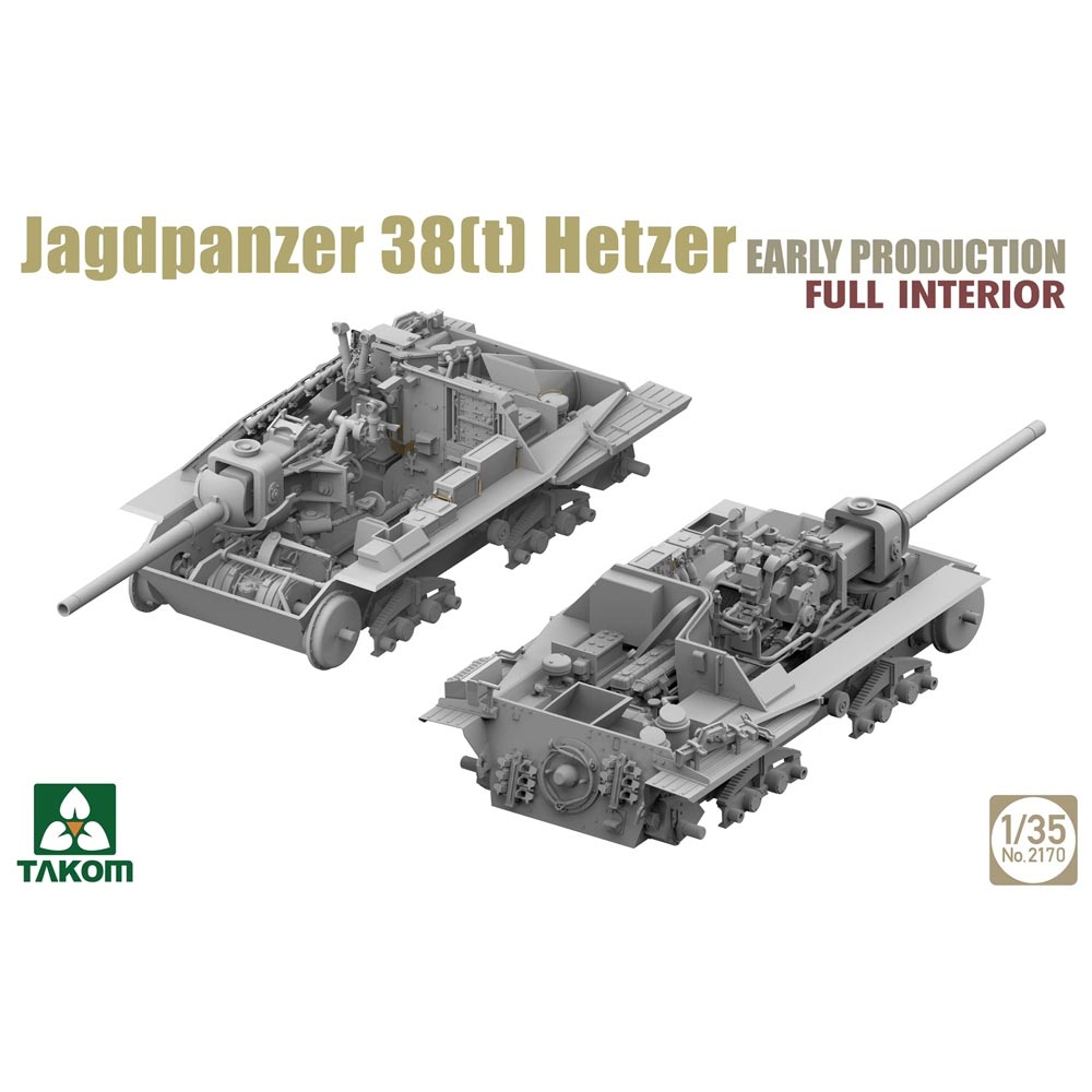 Takom 2170 WWII Jagdpanzer 38(t) Hetzer w/Interior Early Prod. 1:35 Model Kit