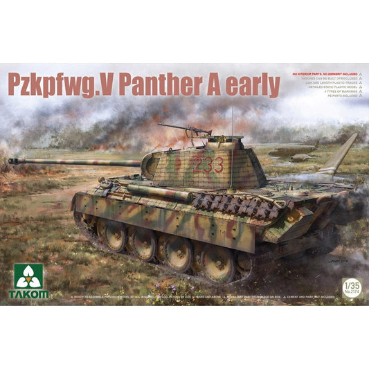 Takom 2174 WWII PzKpfwg.V Panther A Early Tank 1:35 Model Kit