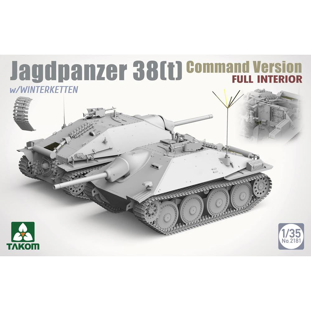 Takom 2181 German WWII Jagdpanzer 38(t) Command Ver. Winterketten 1:35 Model Kit