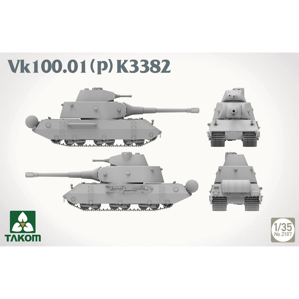 Takom 2187 German WWII VK 100.01(p) K3382 Concept Heavy Tank 1:35 Model Kit