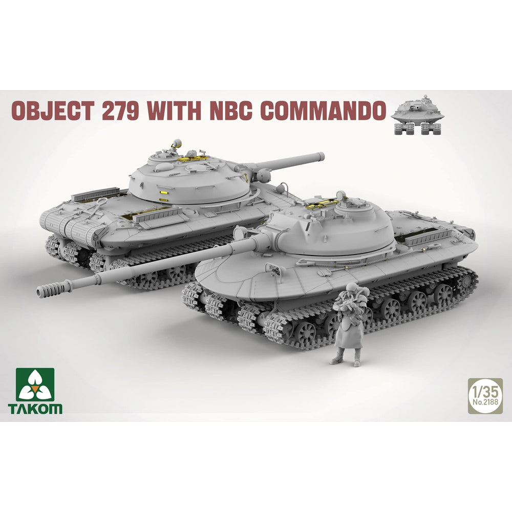 Takom 2188 Soviet Object 279 Concept Heavy Tank w/ NBC Commando 1:35 Model Kit