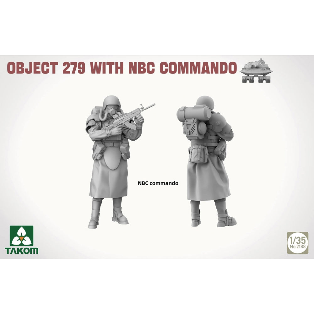 Takom 2188 Soviet Object 279 Concept Heavy Tank w/ NBC Commando 1:35 Model Kit