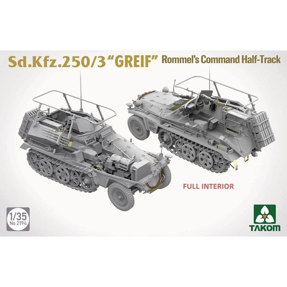 Takom 2194 German SdKfz 250/3 "Greif" Rommel's WWII Half-Track 1:35 Model Kit