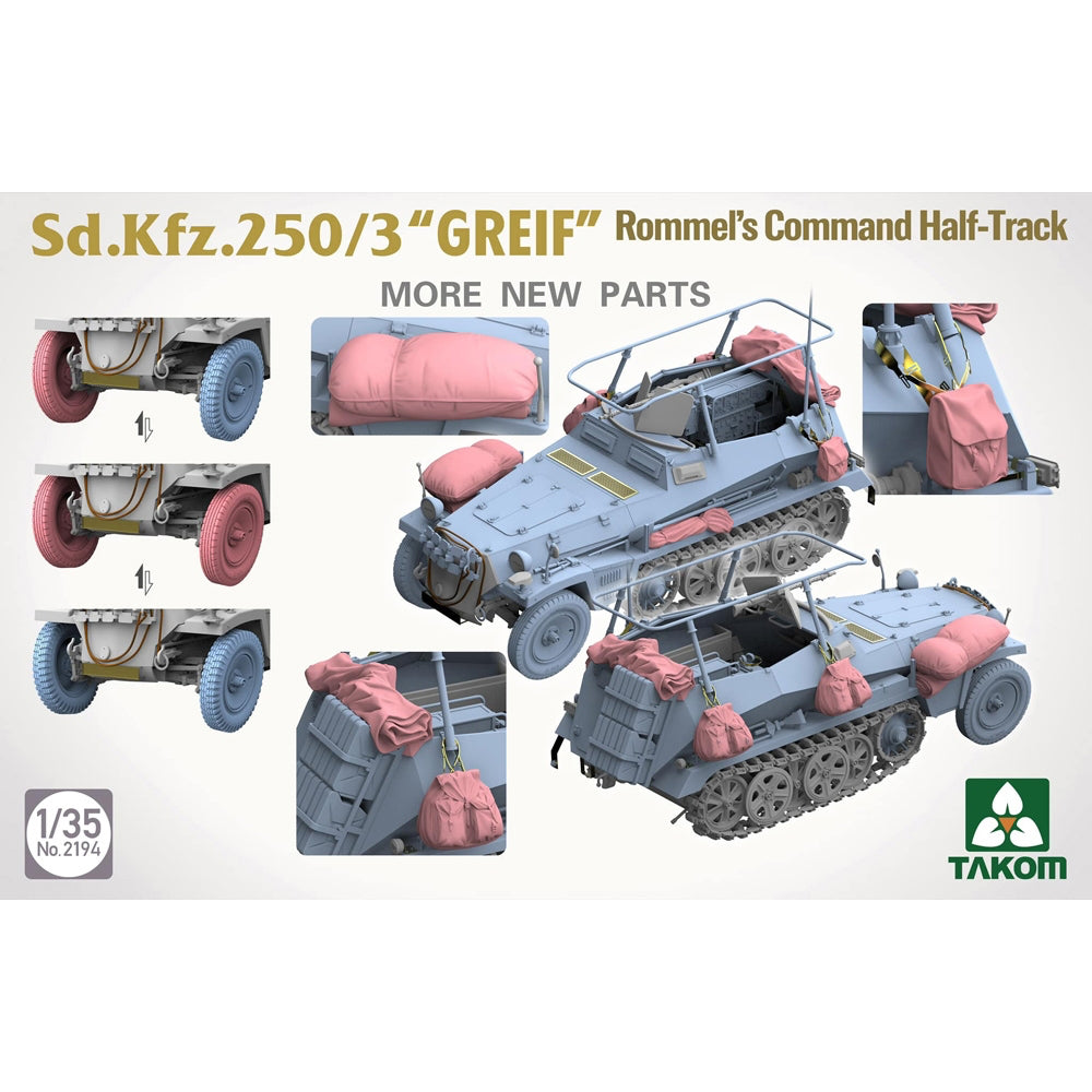 Takom 2194 German SdKfz 250/3 "Greif" Rommel's WWII Half-Track 1:35 Model Kit
