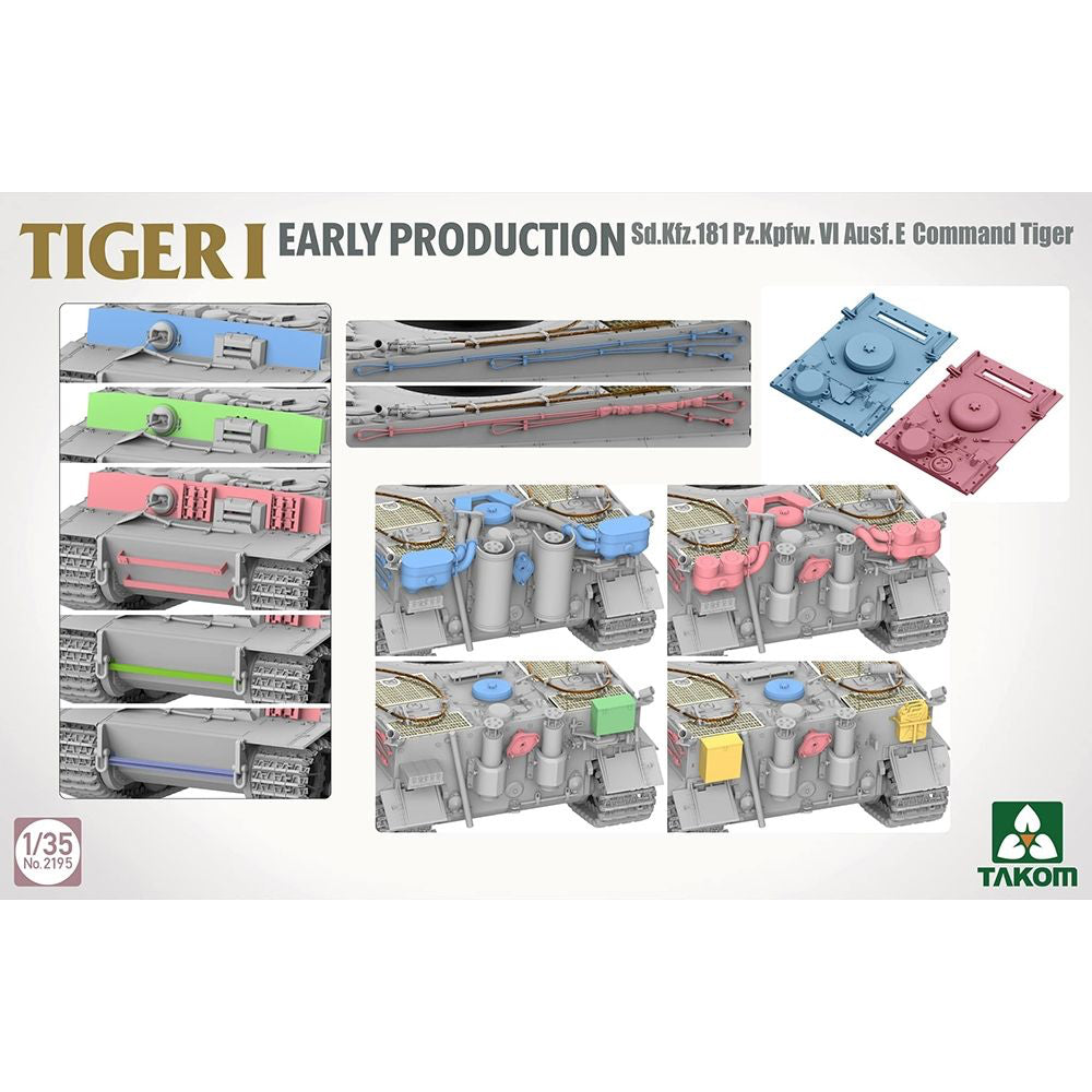 Takom 2195 Tiger I Early Prod. Command Tiger w/Wittman Figure 1:35 Model Kit