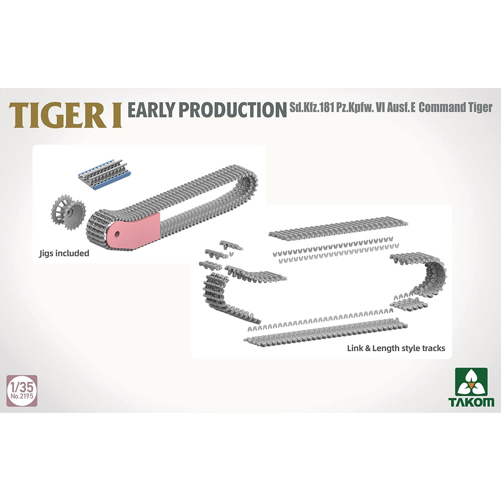 Takom 2195 Tiger I Early Prod. Command Tiger w/Wittman Figure 1:35 Model Kit
