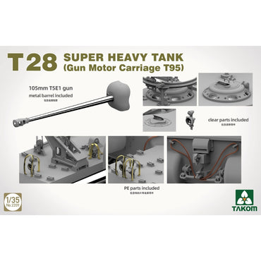 Takom 2209 T29 Super Heavy Tank Gun Motor Carriage T95 1:35 Model Kit