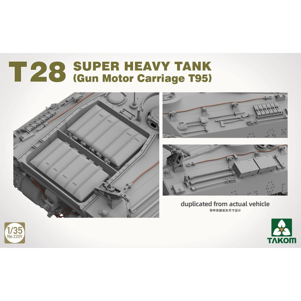 Takom 2209 T29 Super Heavy Tank Gun Motor Carriage T95 1:35 Model Kit