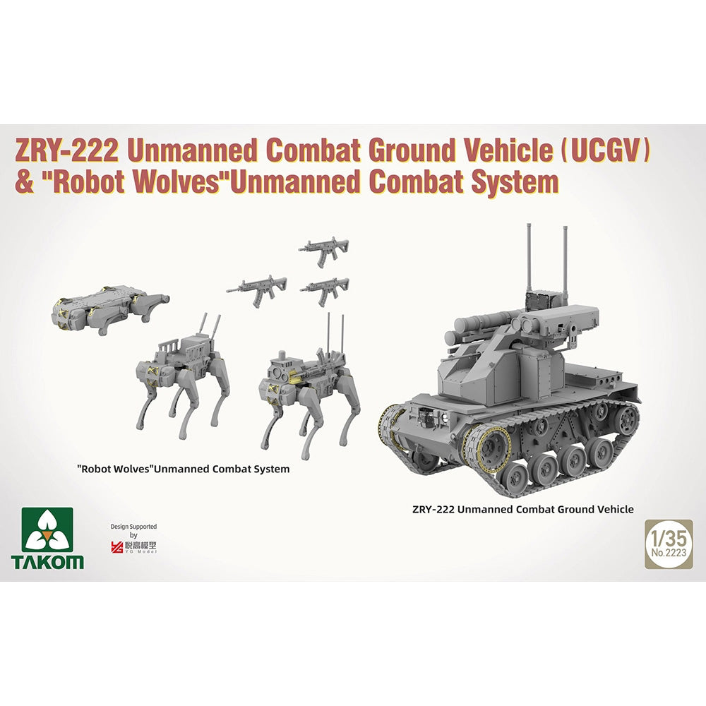 Takom 2223 ZRY-222 UCGV & Robot Wolves Unmanned Combat System 1:35 Model Kit