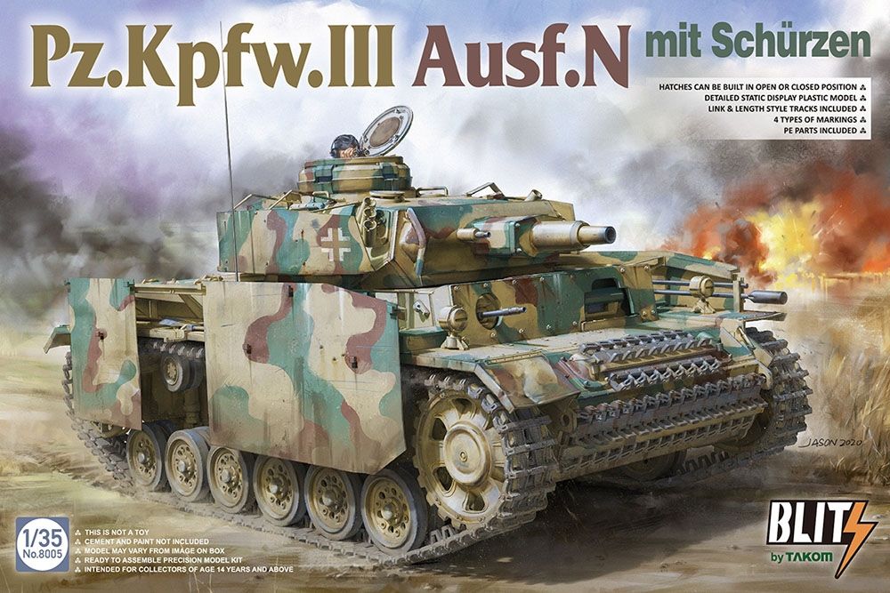 Takom 8005 German Army Panzer III Ausf N Armoured Skirts 1:35 Model Kit