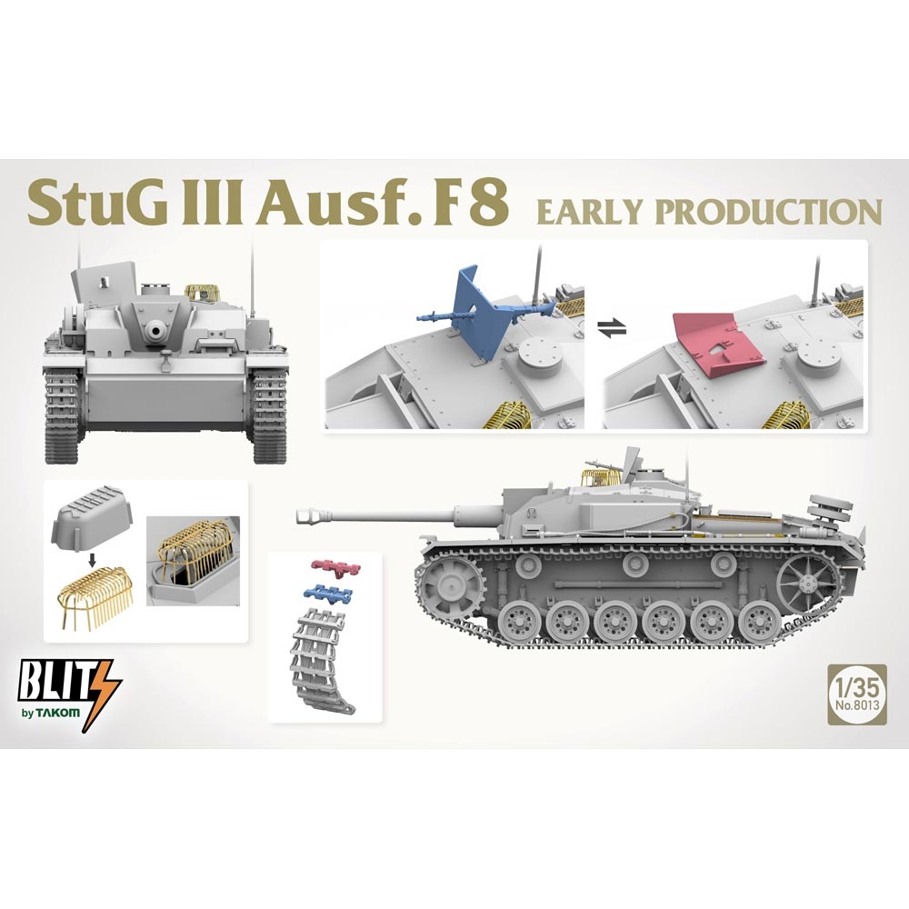 Takom 8013 StuG III Ausf. F8 Early Prod. 1942 Tank 1:35 Model Kit