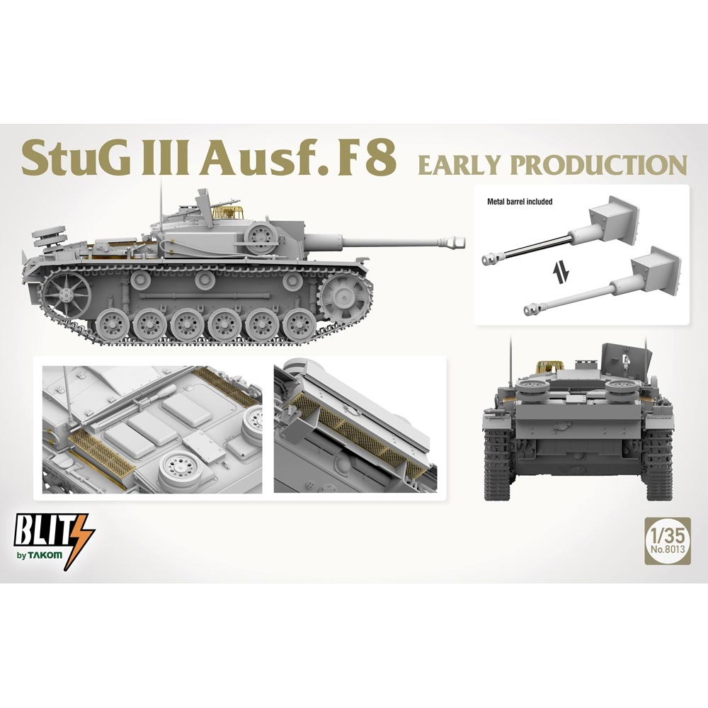 Takom 8013 StuG III Ausf. F8 Early Prod. 1942 Tank 1:35 Model Kit