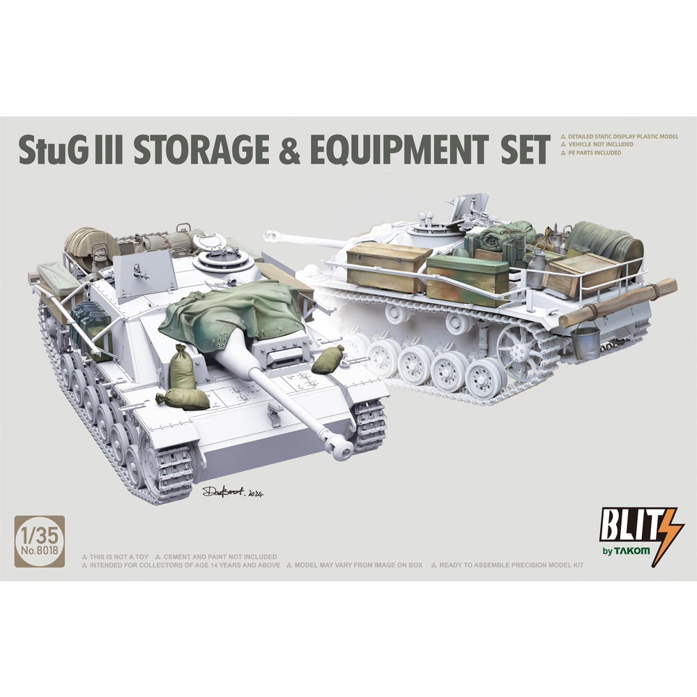 Takom 8018 German StuG III Assault Gun Storage & Equipment Set 1:35 Model Kit