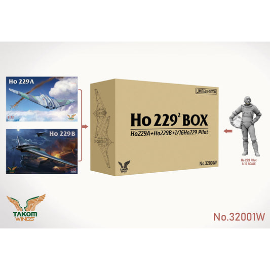 Takom Wings 32001W Horten Ho 229 Big Box 1:32 Model Kits w/1:16 Figure
