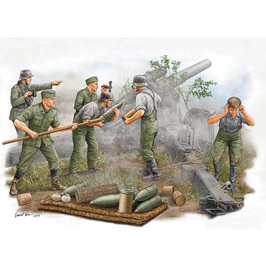 Trumpeter 425 German Field Howitzer Gun Crew (firing) 1:35 Model Kit