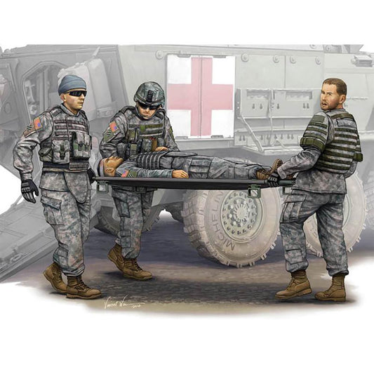 Trumpeter 430 Modern US Army Stretcher Ambulance Team (4 figures) 1:35 Model Kit