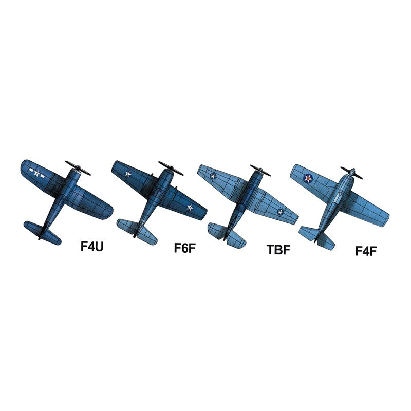 Trumpeter 3418 US Navy Aviation Set WWII (qty 46) 1:700 Model Kit