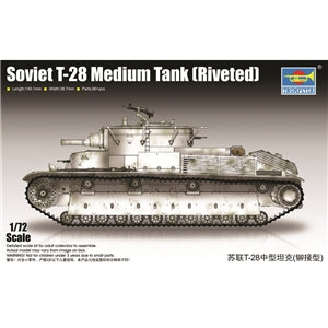 Trumpeter 7151 Soviet T-28 Medium Tank (Riveted) 1:72 Model Kit