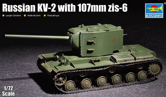Trumpeter 7162 Russian KV-2 w/ 107mm ZiS-6 1:72 Model Kit