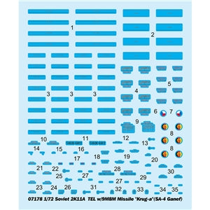 Trumpeter 7178 Soviet 2K11A TEL w/9M8M Missile "Krug-A" 1:72 Model Kit