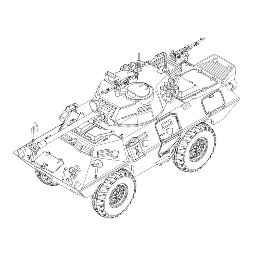 Trumpeter 7442 US Army LAV-150 APC w/ 90mm Mecar Gun 1:72 Model Kit