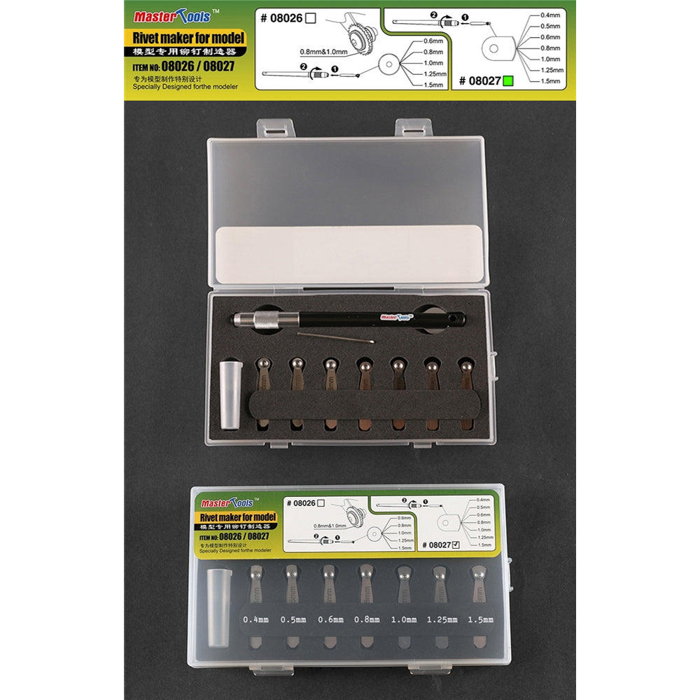 Trumpeter 8027 Rivet Maker Set 2 (7 Arc Blades) Model Tool