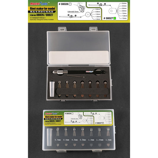 Trumpeter 8027 Rivet Maker Set 2 (7 Arc Blades) Model Tool