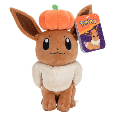 Pokemon Eevee with Pumpkin Halloween 8" Plush Soft Toy Jazwares