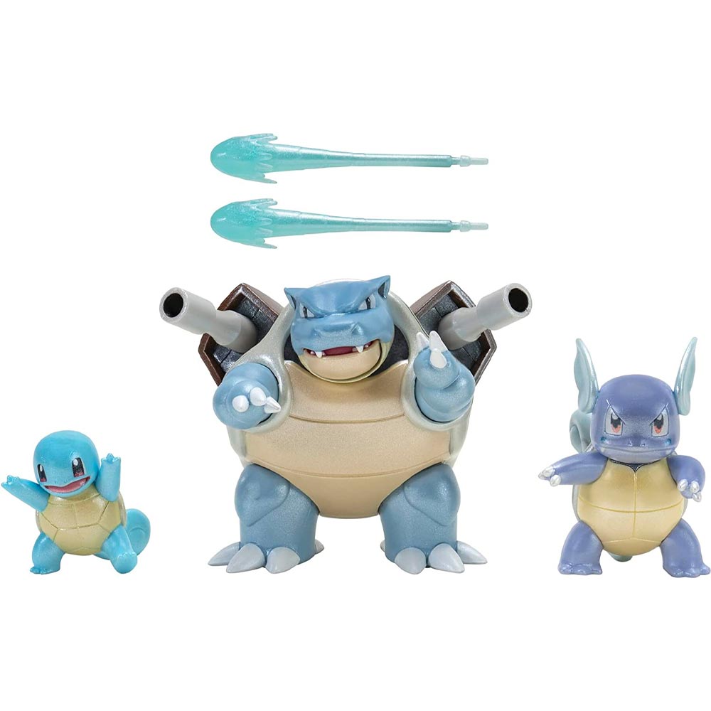 Pokemon Select Squirtle, Wartortle, Blastoise Evolution Figure Multipack PKW2773