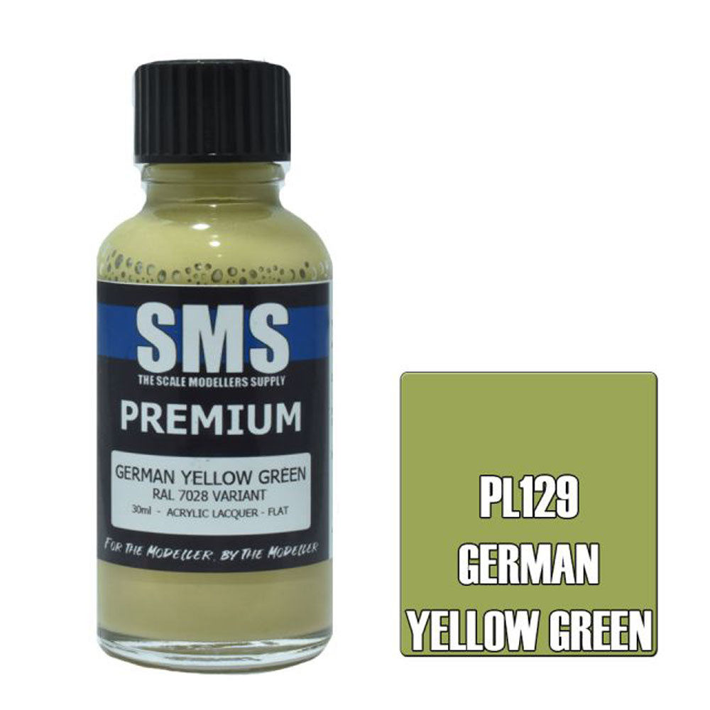 SMS PL129 Premium GERMAN YELLOW GREEN 30ml Acrylic Lacquer