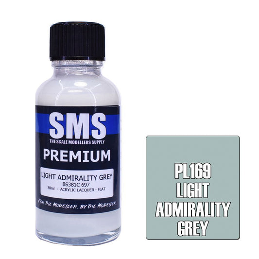 SMS PL169 Premium LIGHT ADMIRALITY GREY 30ml Acrylic Lacquer