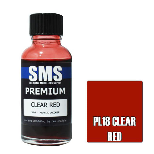 SMS PL18 Premium CLEAR RED 30ml Acrylic Lacquer