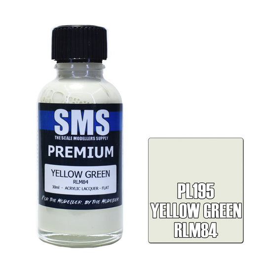 SMS PL195 Premium YELLOW GREEN RLM84 30ml Acrylic Lacquer