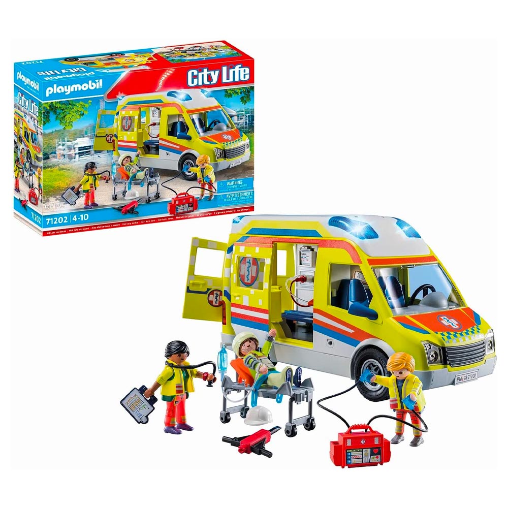 PLAYMOBIL 71202 City Life Ambulance with Lights and Sound