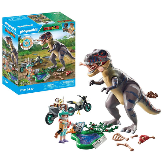 PLAYMOBIL 71524 Dinos: T-Rex with Trace and Tracker Age 4-10 46pcs