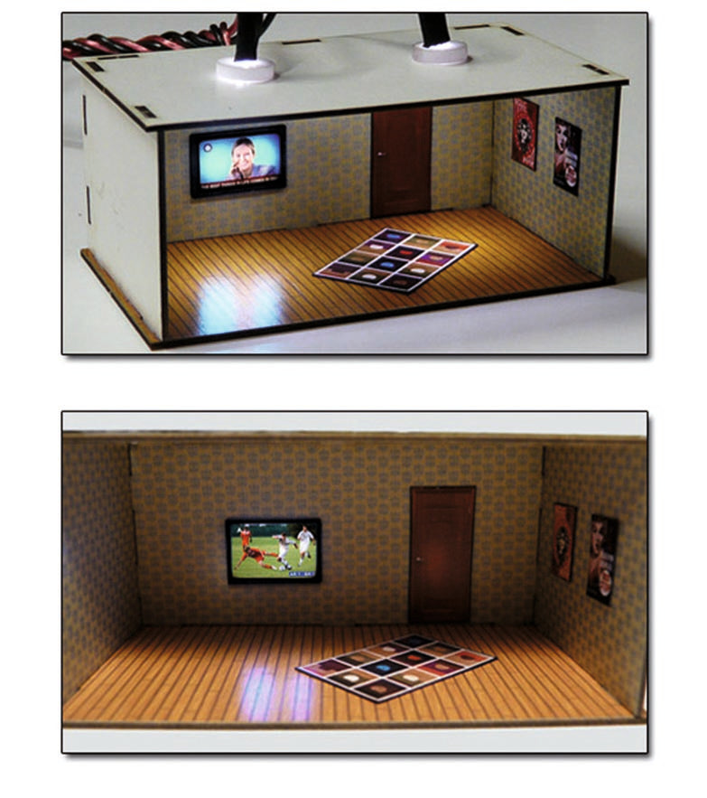Proses LS-001 2 pcs Illuminated Rooms w/flat TVs News & Sports (H0/00 kit)