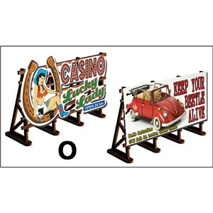 Proses LS-030 O Scale 2 X Billboards No: 1 Lucky Lady + Beetle