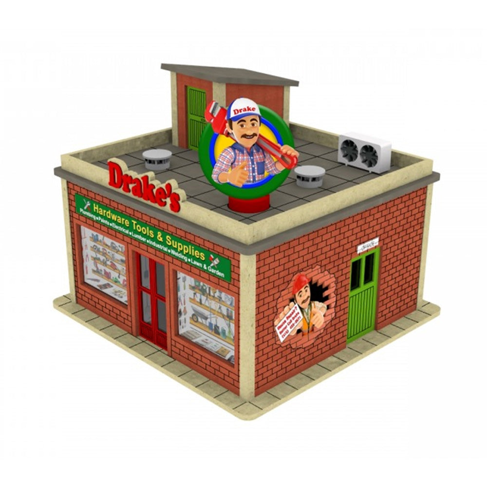 Proses LS-042 O Scale Hardware Shop w/Rotating Banner and Window Lights