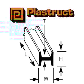Plastruct 90065 (H-8P) H Section 6.4mm 5pc