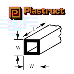 Plastruct 90201 (ST-4P) Square Tube 3.2mm 7pc