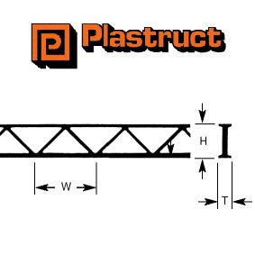 Plastruct 90657 (OWTS-24P) Truss 19.1x33.7x300mm 2pc