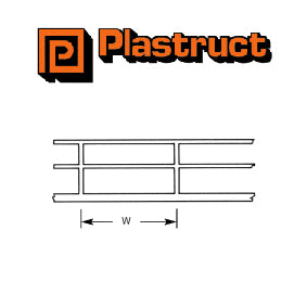 Plastruct 90682 (HRS-4P) Handrail White Styrene 1:100 2pc